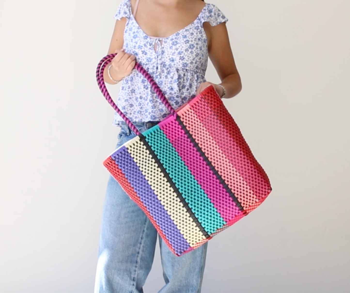 Handwoven Mexican Tote – Multicolor Artisan Shoulder Bag