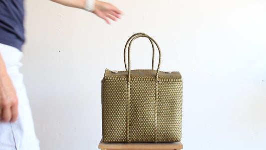 Gold Medium Handbag by MexiMexi