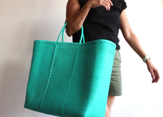 Turquoise Handwoven Mexican Tote by MexiMexi