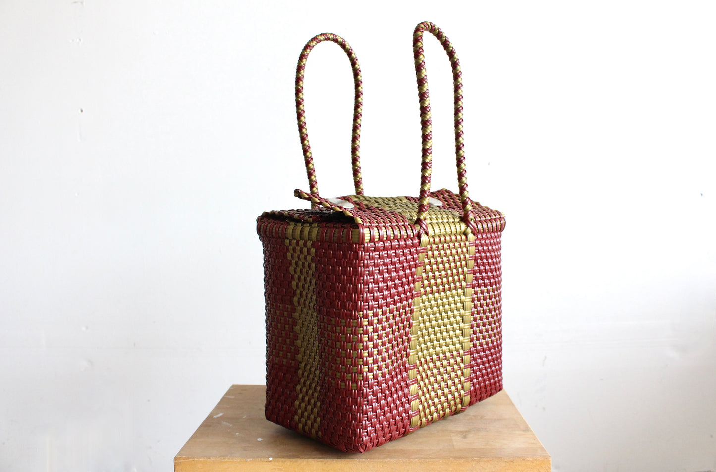 Burgundy & Gold Mexican Handbag by MexiMexi