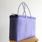 Purple & White Handwoven Handbag by MexiMexi