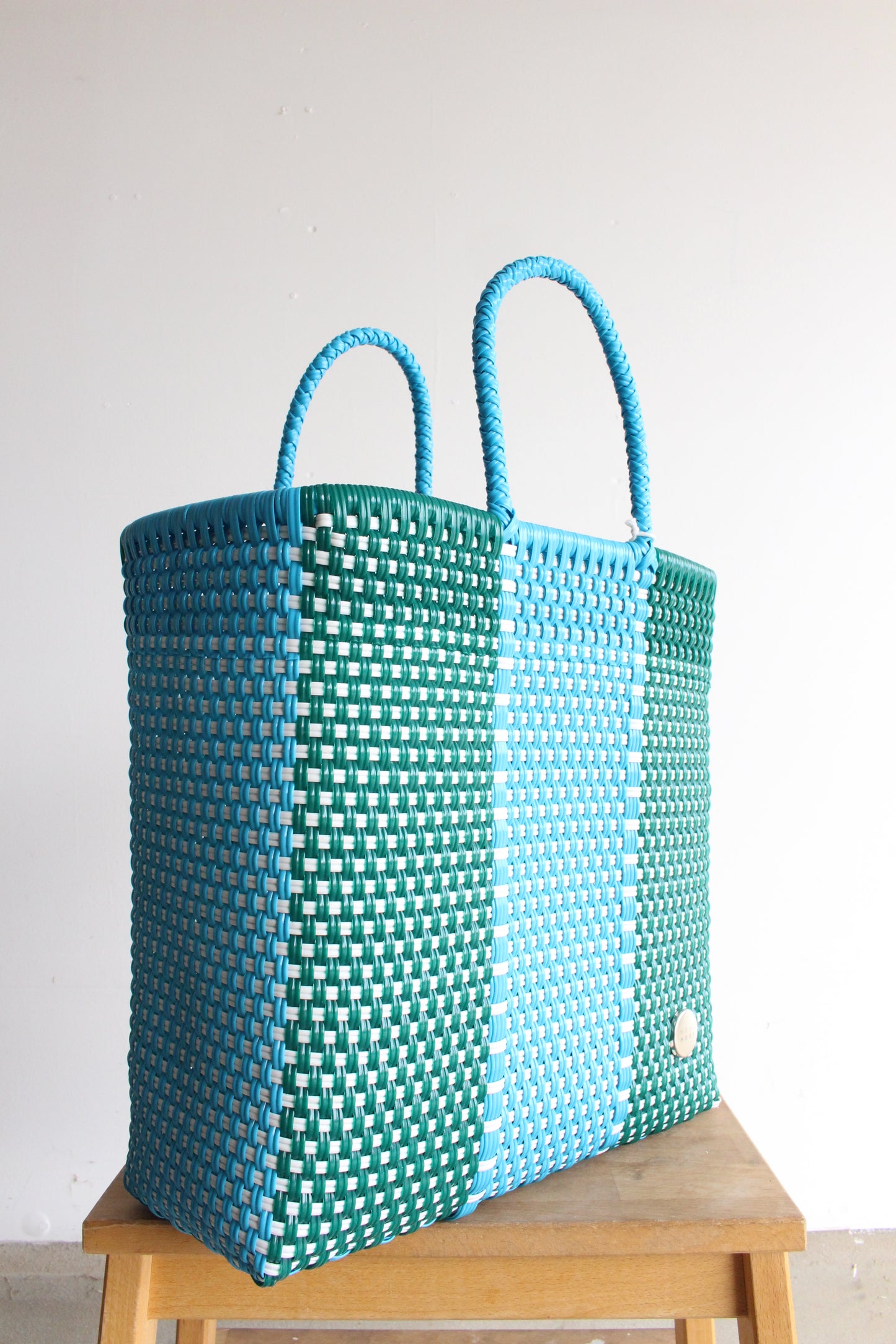 Green & Blue Handwoven Mexican Tote bag by MexiMexi