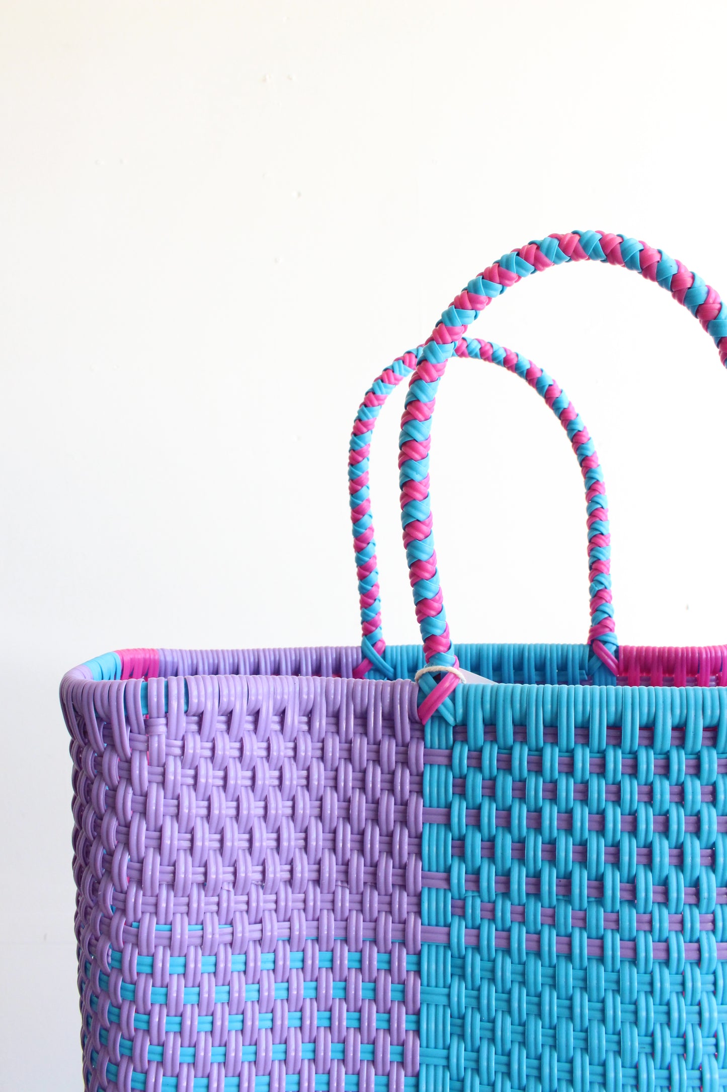 Pink, Purple & Blue Handwoven Tote bag by MexiMexi