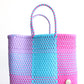 Pink, Purple & Blue Handwoven Tote bag by MexiMexi