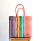 Coral with colors Handwoven Mexican Tote bag by MexiMexi