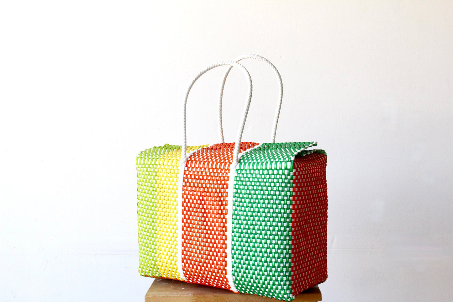 Multicolored Mexican Bag, Handwoven Mexican Tote, Oaxaca Tote, Mexican Plastic Bag, Mexican Basket, Mexican Art, MexiMexi, Picnic Basket