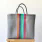 Gray and colors Handwoven Tote bag, Picnic Basket, Beach Bag, Getaway Bag, Picnic Bag, Weekend Bag, Travel Bag, Mexican Gift, Mexican Bag,