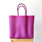 Hot Pink & Black Handwoven Tote bag, Picnic Basket, Beach Bag, Getaway Bag, Picnic Bag, Weekend Bag, Travel Bag, Mexican Gift, Mexican Bag,