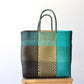 Brown, Aqua & Gold Handwoven MexiMexi Tote bag, Beach Bag, Getaway Bag, Picnic Bag, Weekend Bag, Travel Bag, Mexican Gift, Mexican Bag,