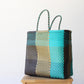Brown, Aqua & Gold Handwoven MexiMexi Tote bag, Beach Bag, Getaway Bag, Picnic Bag, Weekend Bag, Travel Bag, Mexican Gift, Mexican Bag,