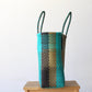 Brown, Aqua & Gold Handwoven MexiMexi Tote bag, Beach Bag, Getaway Bag, Picnic Bag, Weekend Bag, Travel Bag, Mexican Gift, Mexican Bag,