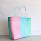 Colorful Pastel Handwoven Tote bag, Picnic Basket, Beach Bag, Getaway Bag, Picnic Bag, Weekend Bag, Travel Bag, Mexican Gift, Mexican Bag,