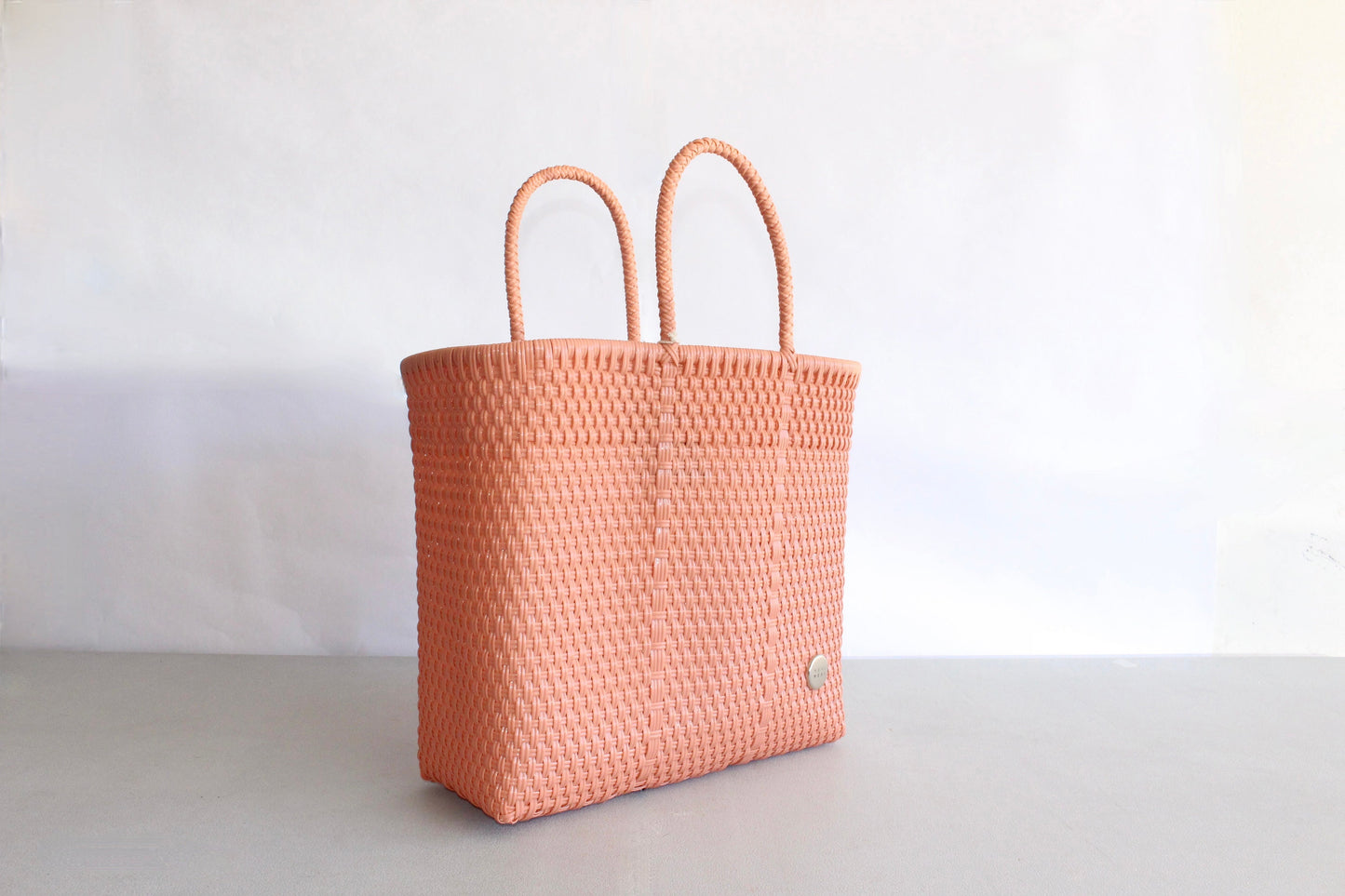 Peach Handwoven Tote bag, Picnic Basket, Beach Bag, Getaway Bag, Picnic Bag, Weekend Bag, Travel Bag, Mexican Gift, Mexican Bag,
