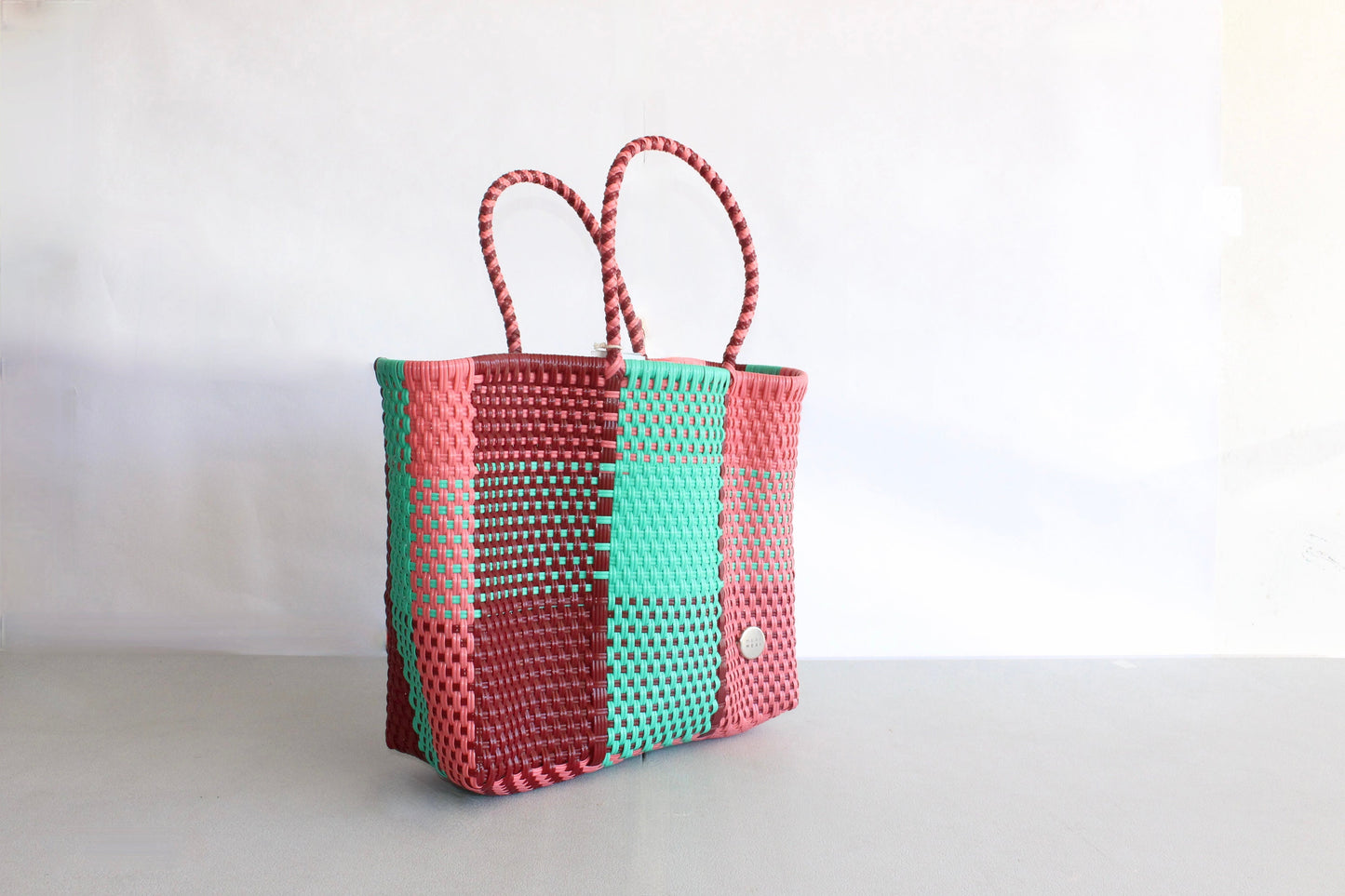Colorful Plaid Handwoven Tote by MexiMexi