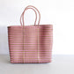 Pink and Gold Handwoven Tote bag, Picnic Basket, Beach Bag, Getaway Bag, Picnic Bag, Weekend Bag, Travel Bag, Mexican Gift, Mexican Bag,
