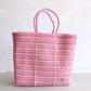 Colorful Pink Handwoven Tote bag, Picnic Basket, Beach Bag, Getaway Bag, Picnic Bag, Bag, Travel Bag, Mexican Gift, Mexican Bag,
