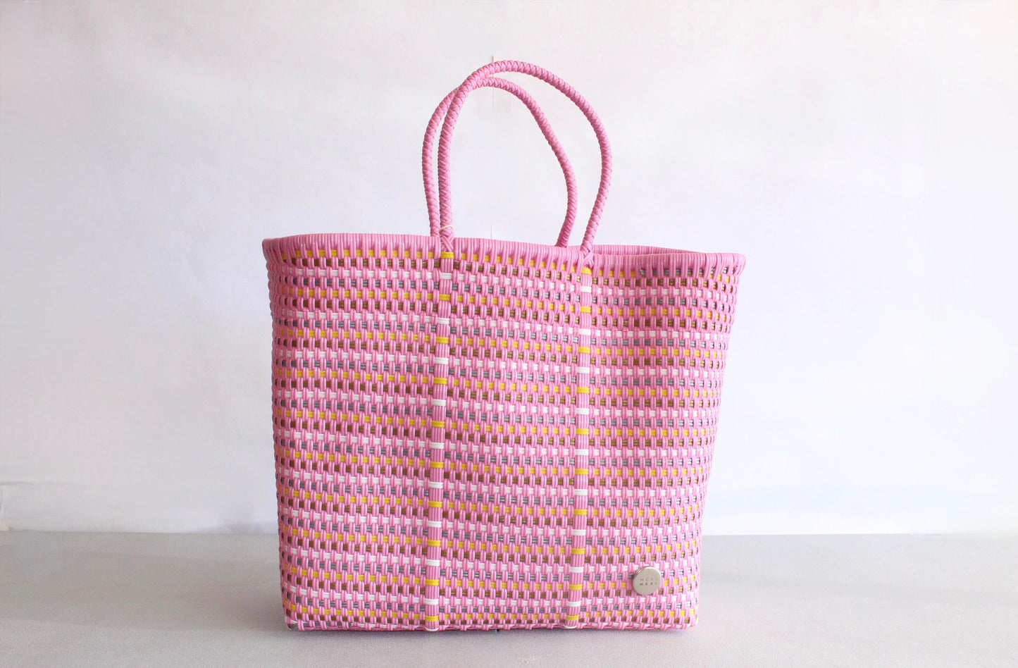 Colorful Pink Handwoven Tote bag, Picnic Basket, Beach Bag, Getaway Bag, Picnic Bag, Bag, Travel Bag, Mexican Gift, Mexican Bag,