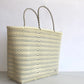 Colorful Cream Handwoven Tote bag, Picnic Basket, Beach Bag, Getaway Bag, Picnic Bag, Weekend Bag, Travel Bag, Mexican Gift, Mexican Bag,