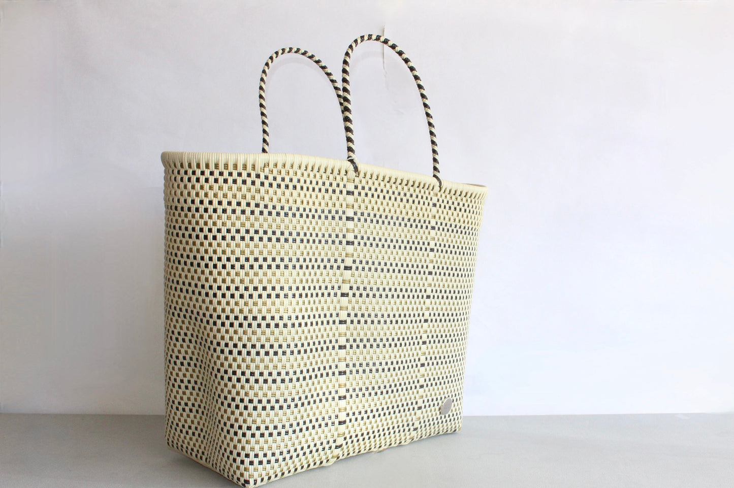 Colorful Cream Handwoven Tote bag, Picnic Basket, Beach Bag, Getaway Bag, Picnic Bag, Weekend Bag, Travel Bag, Mexican Gift, Mexican Bag,