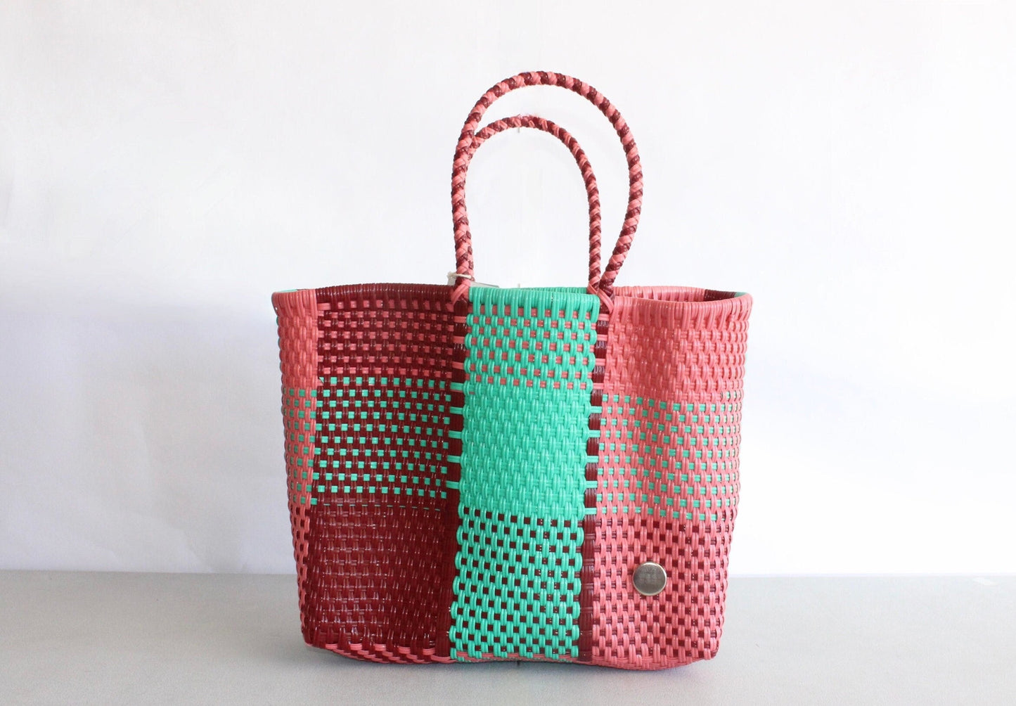 Colorful Plaid Handwoven Tote by MexiMexi