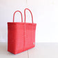 Red Handwoven Tote bag, Picnic Basket, Beach Bag, Getaway Bag, Picnic Bag, Weekend Bag, Travel Bag, Mexican Gift, Mexican Bag,