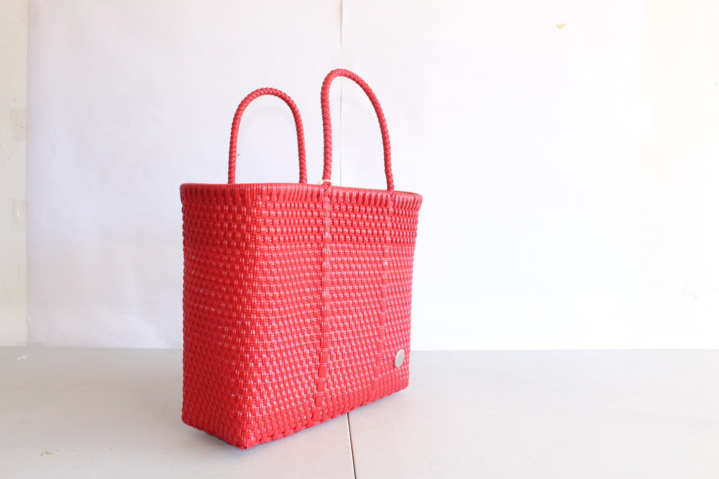 Red Handwoven Tote bag, Picnic Basket, Beach Bag, Getaway Bag, Picnic Bag, Weekend Bag, Travel Bag, Mexican Gift, Mexican Bag,