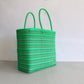 Colorful Green Handwoven Tote bag, Picnic Basket, Beach Bag, Getaway Bag, Picnic Bag, Weekend Bag, Travel Bag, Mexican Gift, Mexican Bag,