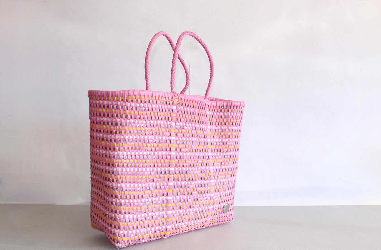 Colorful Pink Handwoven Tote bag, Picnic Basket, Beach Bag, Getaway Bag, Picnic Bag, Bag, Travel Bag, Mexican Gift, Mexican Bag,