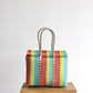Colorful Mexican Bag, Handwoven Mexican Handbag, Oaxaca Tote, Mexican Plastic Bag, Mexican Basket,Mexican Art, MexiMexi,Picnic Basket