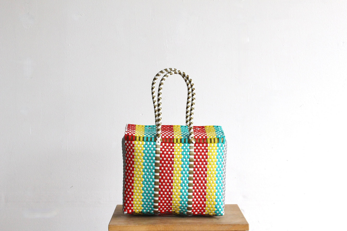 Colorful Mexican Bag, Handwoven Mexican Handbag, Oaxaca Tote, Mexican Plastic Bag, Mexican Basket,Mexican Art, MexiMexi,Picnic Basket