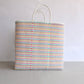 Colorful White Handwoven Mexican Tote,  Beach Bag, Getaway Bag, Picnic Bag, Weekend Bag, Travel Bag, Mexican Bag, Groceries Bag
