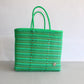Colorful Green Handwoven Tote bag, Picnic Basket, Beach Bag, Getaway Bag, Picnic Bag, Weekend Bag, Travel Bag, Mexican Gift, Mexican Bag,